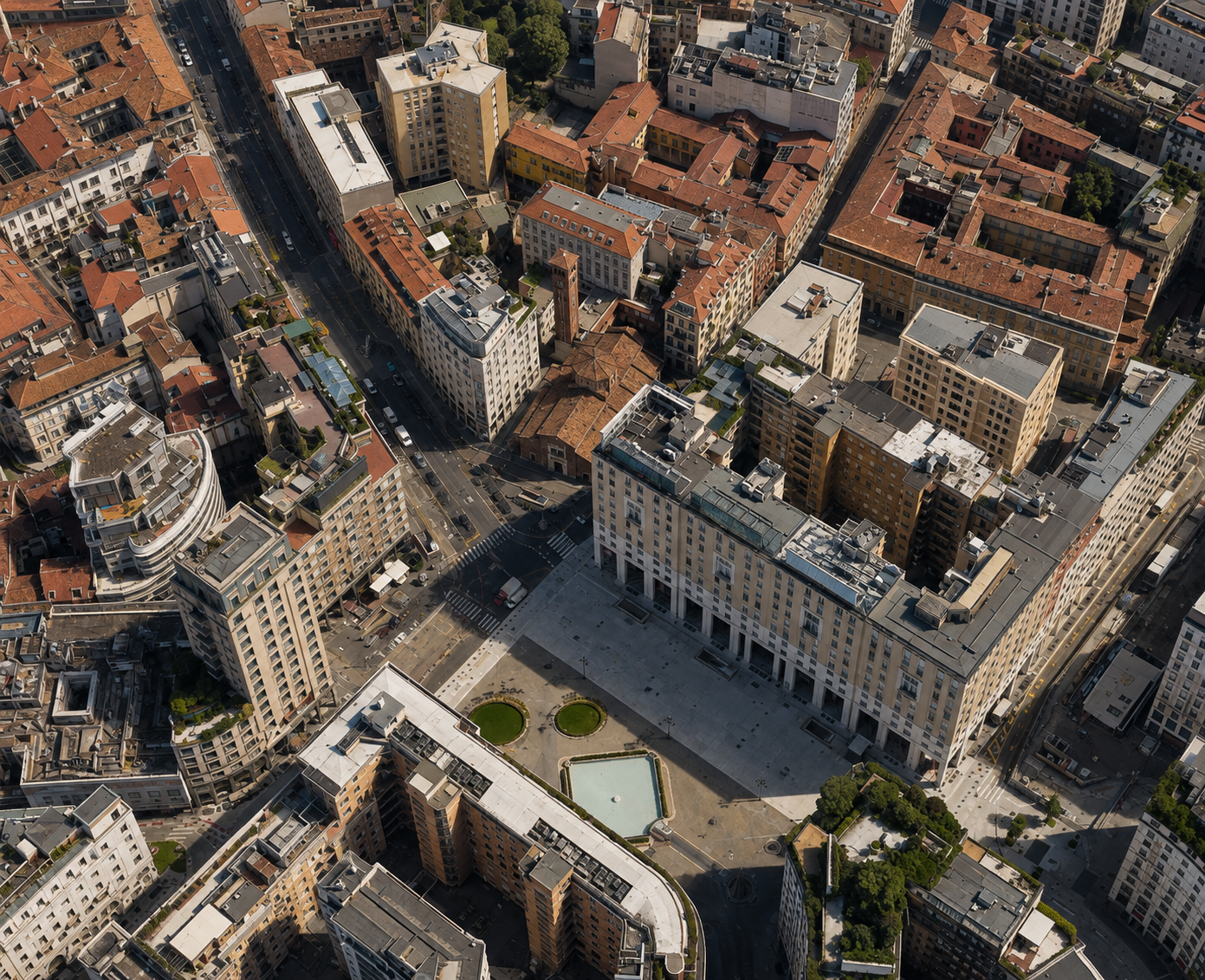 Vista aerea di Milano, sede di RE for Business